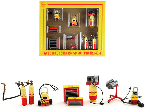 "Shell Oil" Shop Tools (7 Piece Set) 1/43 Diecast Models by GMP