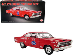 1966 Ford Fairlane 427 Prototype Red with Graphics "Hayward Ford - Raced by Ed Terry" Limited Edition to 570 pieces Worldwide 1/18 Diecast Model Car by GMP