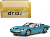 1968 Lamborghini Miura Roadster Light Blue Metallic Limited Edition to 999 pieces Worldwide 1/18 Model Car by GT Spirit