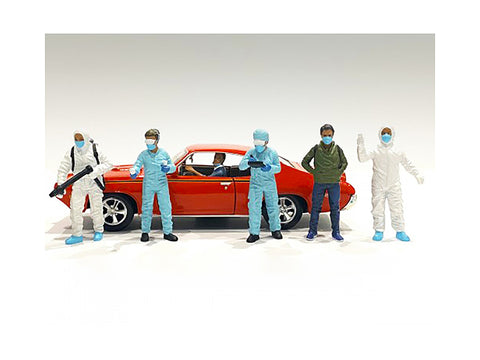 "Hazmat Crew" (6 Piece Figure Set) for 1/18 Scale Models by American Diorama