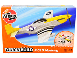 P-51D- Mustang Snap Together Painted Plastic Model Airplane Kit (Skill Level 1) by Airfix Quickbuild