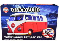 Volkswagen Camper Van Red Snap Together Painted Plastic Model Kit (Skill Level 1) by Airfix Quickbuild