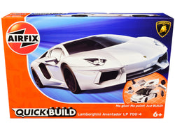 Lamborghini Aventador LP 700-4 White Snap Together Painted Plastic Model Kit (Skill Level 1) by Airfix Quickbuild