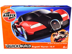 Bugatti Veyron Red and Black Snap Together Painted Plastic Model Kit (Skill Level 1) by Airfix Quickbuild