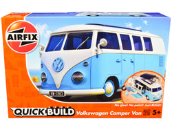 Volkswagen Camper Van Blue Snap Together Painted Plastic Model Kit (Skill Level 1) by Airfix Quickbuild