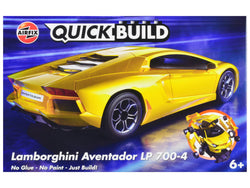 Lamborghini Aventador LP 700-4 Yellow Snap Together Painted Plastic Model Kit (Skill Level 1) by Airfix Quickbuild