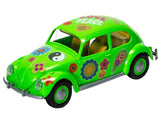 Old Volkswagen Beetle Flower Power Snap Together Painted Plastic Model Kit (Skill Level 1) by Airfix Quickbuild