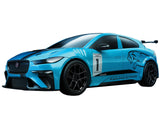 Jaguar I-Pace eTrophy Blue Snap Together Painted Plastic Model Car Kit by Airfix Quickbuild