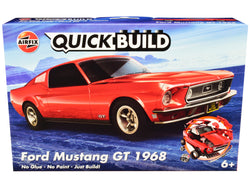 1968 Ford Mustang GT Red Snap Together Painted Plastic Model Kit (Skill Level 1) by Airfix Quickbuild