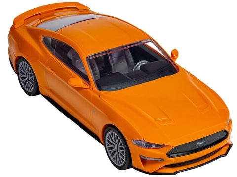 Skill 1 Model Kit Ford Mustang GT Orange Snap Together Painted Plastic Model  Car Kit Airfix Quickbuild J6036