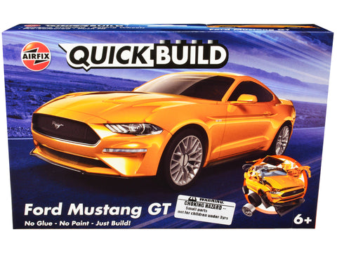 Ford Mustang GT Orange Snap Together Painted Plastic Model Kit (Skill Level  1) by Airfix Quickbuild