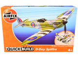 D-Day Spitfire Snap Together Painted Plastic Model Airplane Kit (Skill Level 1) by Airfix Quickbuild