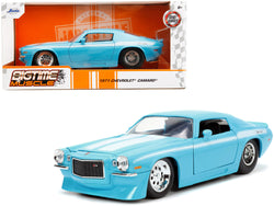 1971 Chevrolet Camaro Z/28 Light Blue with White Stripes "Bigtime Muscle" Series 1/24 Diecast Model Car by Jada