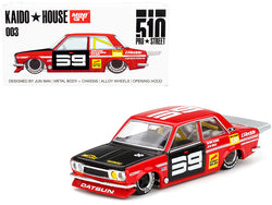 Datsun 510 Pro Street SK510 Red and Black (Designed by Jun Imai) "Kaido House" Special 1/64 Diecast Model Car by True Scale Miniatures