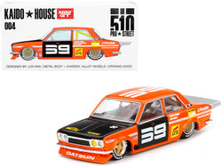 Datsun 510 Pro Street SK510 Orange and Black (Designed by Jun Imai) "Kaido House" Special 1/64 Diecast Model Car by True Scale Miniatures