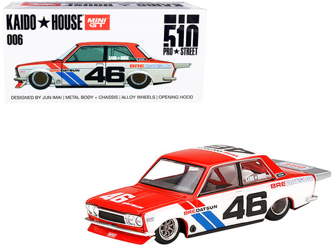 Datsun 510 Pro Street Version 2 #46 "BRE" Red and White (Designed by Jun Imai) "Kaido House" Special 1/64 Diecast Model Car by True Scale Miniatures