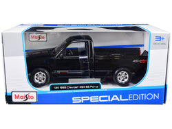 1993 Chevrolet 454 SS Pickup Truck Black 1/24 Diecast Model by Maisto