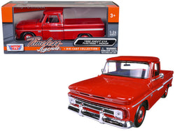 1966 Chevrolet C10 Fleetside Pickup Truck Red 1/24 Diecast Model by Motormax