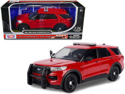 2022 Ford Police Interceptor Utility Unmarked Red 1/24 Diecast Model by Motormax