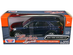 2022 Ford Explorer XLT Dark Blue Metallic "Timeless Legends" Series 1/24 Diecast Model by Motormax