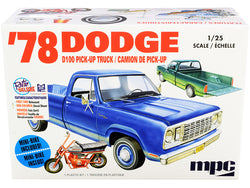 1978 Dodge D100 Pickup Truck with Mini Bike Plastic Model Kit (Skill Level 2) 1/25 Scale Model by MPC