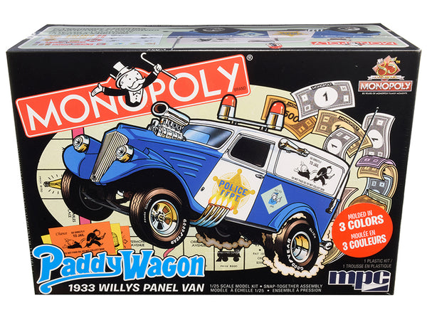 1933 Willys Panel Paddy Wagon Police Van "Monopoly - 85th Anniversary" Snap Plastic Model Kit (Skill Level 2)1/25 Scale Model by MPC