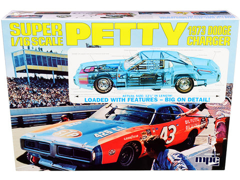 1973 Dodge Charger Richard Petty Plastic Model Kit (Skill Level 3) 1/16 Scale Model by MPC