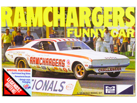 Dodge Challenger Ramchargers Funny Car "Legends of the Quarter Mile" Plastic Model Kit (Skill Level 2) 1/25 Scale Model by MPC