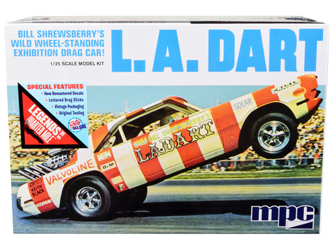 Bill Shrewsberry's L.A. Dart Wheelstander Drag Car "Legends of the Quarter Mile" Series Plastic Model Kit (Skill Level 2) 1/25 Scale Model Car by MPC