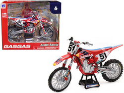 GasGas MC 450F Motorcycle #51 Justin Barcia "GasGas Factory Racing - Red Bull" 1/12 Diecast Model by New Ray