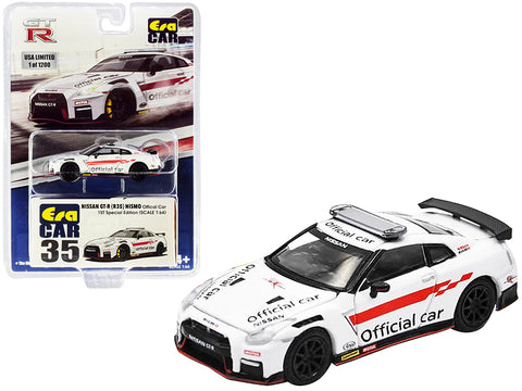 Nissan GT-R (R35) Nismo RHD (Right Hand Drive) "Official Car" White Limited Edition to 1,200 pieces "Special Edition" 1/64 Diecast Model Car by Era Car