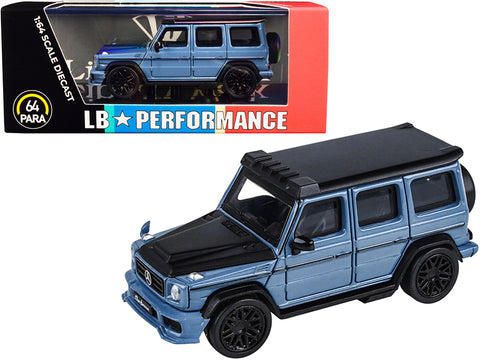 Mercedes-AMG G 63 LBWK China Blue and Matte Black "LB Performance" 1/64 Diecast Model Car by Paragon