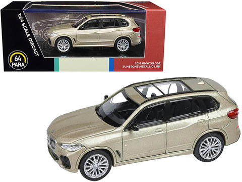 2018 BMW X5 G05 with Sunroof Sunstone Gold Metallic 1/64 Diecast Model Car by Paragon Models