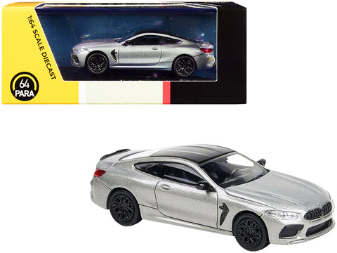 BMW M8 Coupe Donington Gray Metallic with Black Top 1/64 Diecast Model Car by Paragon