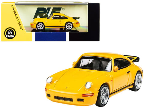 1987 RUF Porsche CTR Yellowbird Blossom Yellow 1/64 Diecast Model Car by Paragon