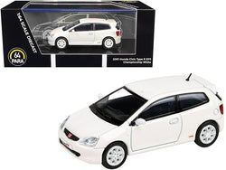 2001 Honda Civic Type R EP3 Championship White Metallic 1/64 Diecast Model Car by Paragon Models