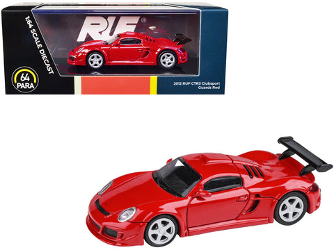 2012 RUF Porsche CTR3 Clubsport Guards Red 1/64 Diecast Model Car by Paragon Models