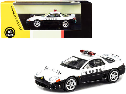 Mitsubishi GTO RHD (Right Hand Drive) Japanese Police White and Black 1/64 Diecast Model Car by Paragon