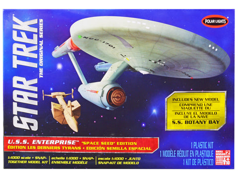 Star Trek U.S.S. Enterprise and S.S. Botany Bay "The Original Series" "Space Seed" Edition Snap-Together Plastic Model Kit 1/1000 Scale Model by Polar Lights