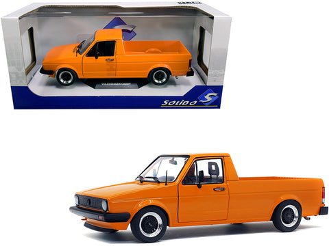 1982 Volkswagen Caddy MKI Pickup Truck Custom Orange 1/18 Diecast Model by Solido