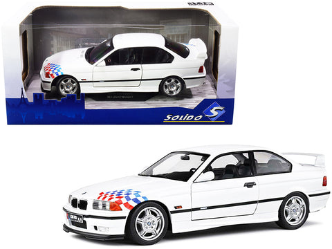 BMW E36 M3 Coupe Lightweight White with Graphics 1/18 Diecast Model Car by Solido