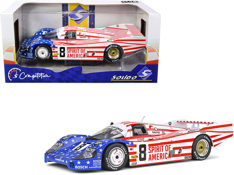 Porsche 956LH RHD (Right Hand Drive) #8 G. Follmer - J. Morton - K. Miller "Spirit of America" 24 Hours of Le Mans (1986) "Competition" Series 1/18 Diecast Model Car by Solido