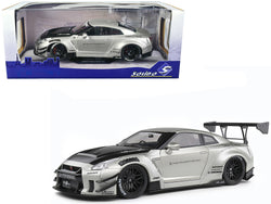 2020 Nissan GT-R (R35) RHD (Right Hand Drive) "Liberty Walk" Body Kit Pearl Gray Metallic with Carbon Hood 1/18 Diecast Model Car by Solido