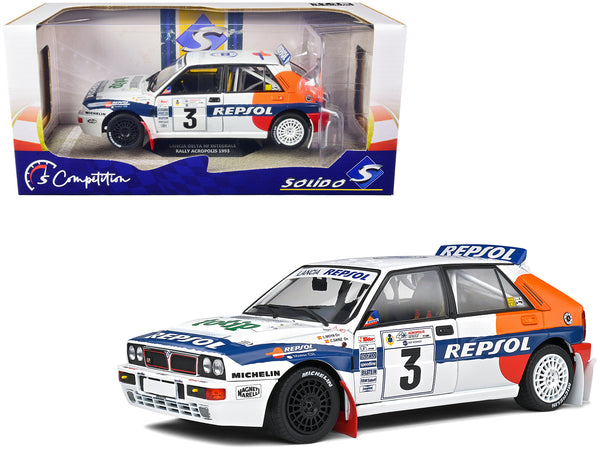 Lancia Delta HF Integrale #3 Carlos Sainz - Luis Moya "Acropolis Rally" (1993) "Competition" Series 1/18 Diecast Model Car by Solido