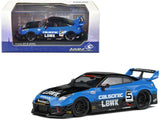 Nissan GT-R (R35) LB Silhouette Works GT RHD (Right Hand Drive) #5 Black and Blue "Calsonic" 1/43 Diecast Model Car by Solido