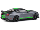 Shelby Mustang GT500 Fast Track Gray Metallic with Neon Green Stripes 1/43 Diecast Model Car by Solido