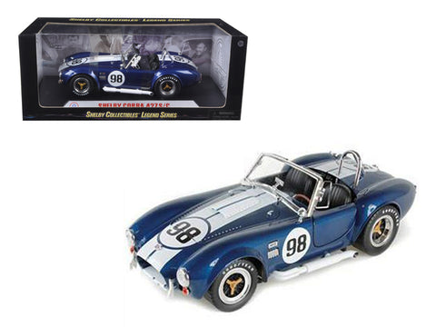 1965 Shelby Cobra 427 S/C #98 Dark Blue Metallic with White Stripes 1/18 Diecast Model Car by Shelby Collectibles