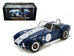 1965 Shelby Cobra 427 S/C Blue with Printed Carroll Shelby Signature on Trunk 1/18 Diecast Model Car by Shelby Collectibles