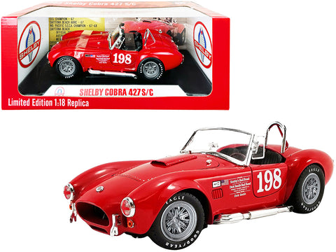1965 Shelby Cobra 427 S/C Convertible #198 Red "ACME Exclusive" 1/18 Diecast Model Car by Shelby Collectibles