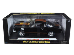 1966 Shelby Mustang GT350H "Hertz" Black with Gold Stripes 1/18 Diecast Model Car by Shelby Collectibles